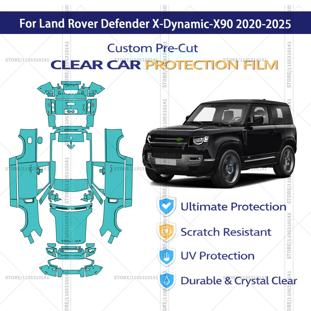 For Land Rover Defender X-Dynamic-X90 2020-2025 Pre-Cut Paint Protection Film PPF Transparent Car Film Automotive PPF