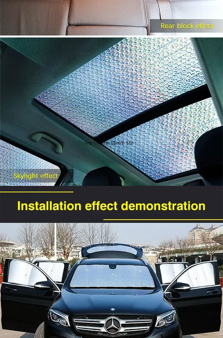 Full Coverage Sunshade For Nissan Patrol Y62 2010 2011~2023 Infiniti QX56 QX80 Sun Shade Car Heat insulation Anti-UV Accessories