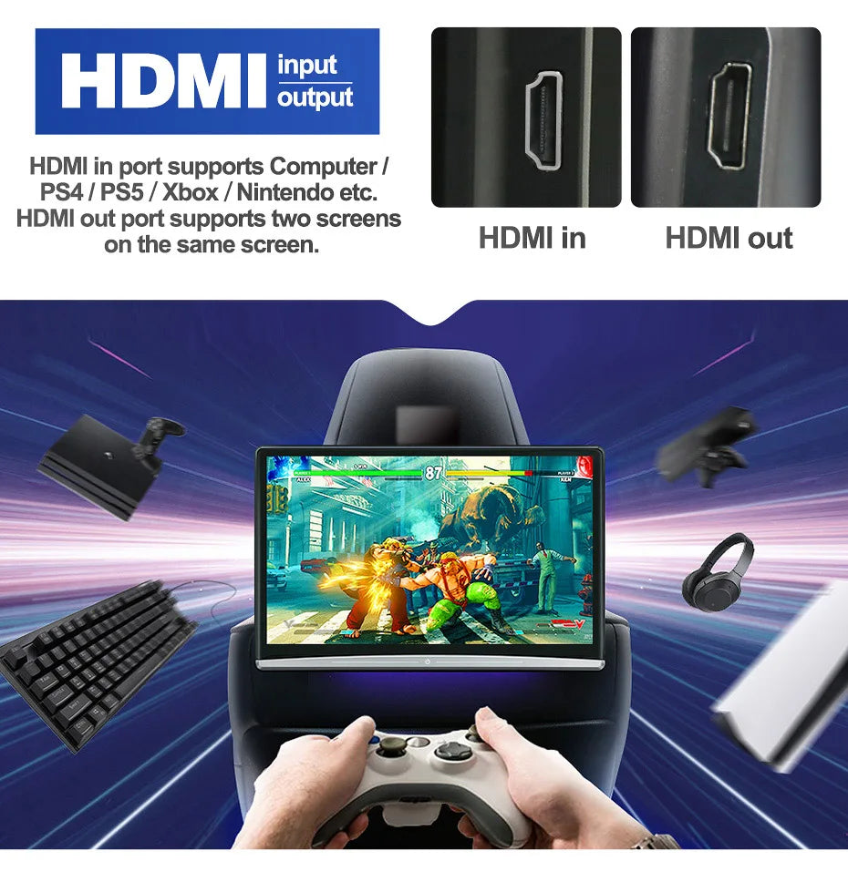 Car TV 13.3 Inch 4GB+64GB 8-core HD 4K Screens Android 12.0 Headrest Monitor For Kia Rear Seat Entertainment System