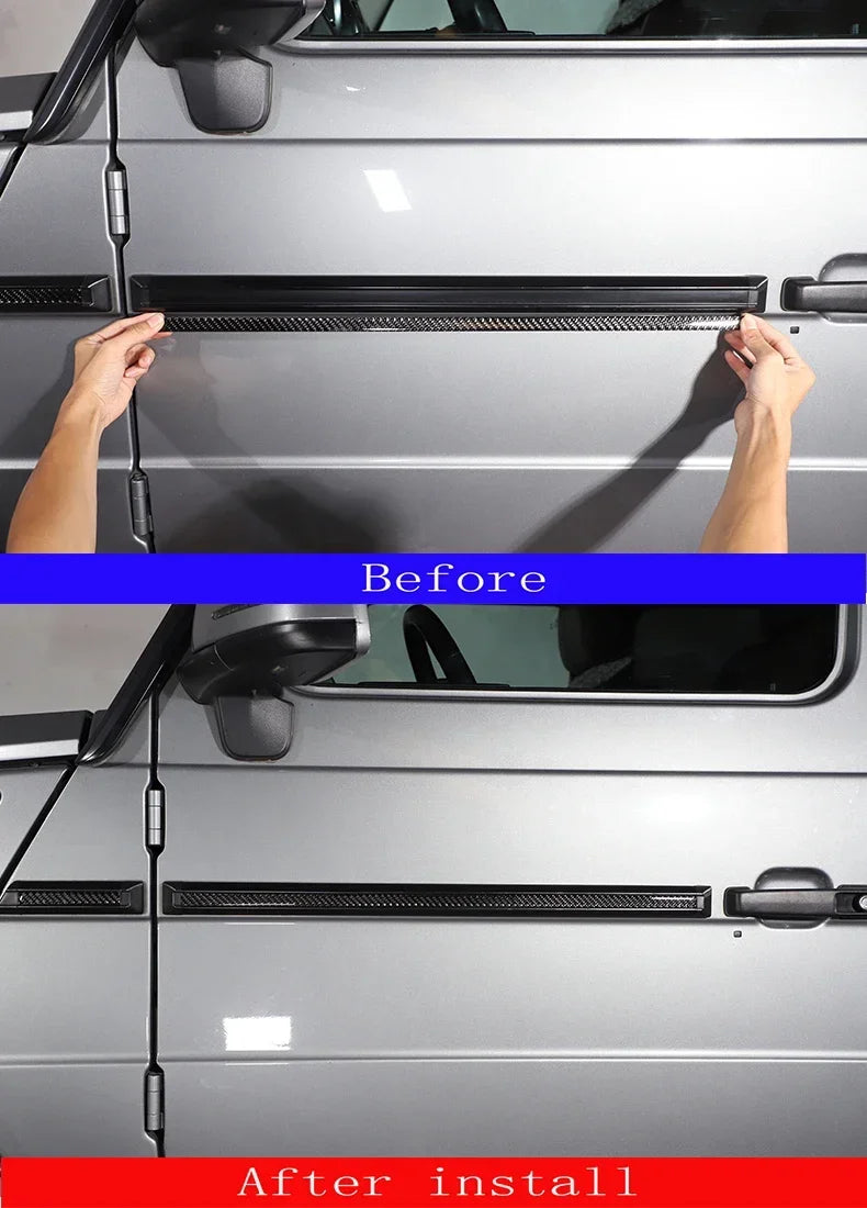 10pcs Acrylic Side Body Moulding Cover Trim Accent For Benz AMG W463 G63 G65 G500 Sticker Accessories Car Styling
