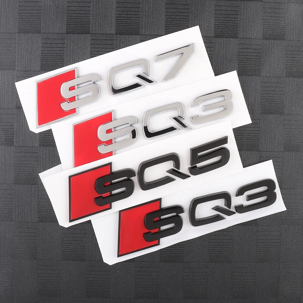 3D ABS Auto Body Rear Trunk Decoration Sticker Car Styling Emblem Decal Refit Accessories For Audi SQ3 SQ5 SQ7 RSQ3 RSQ5 RSQ7 RS