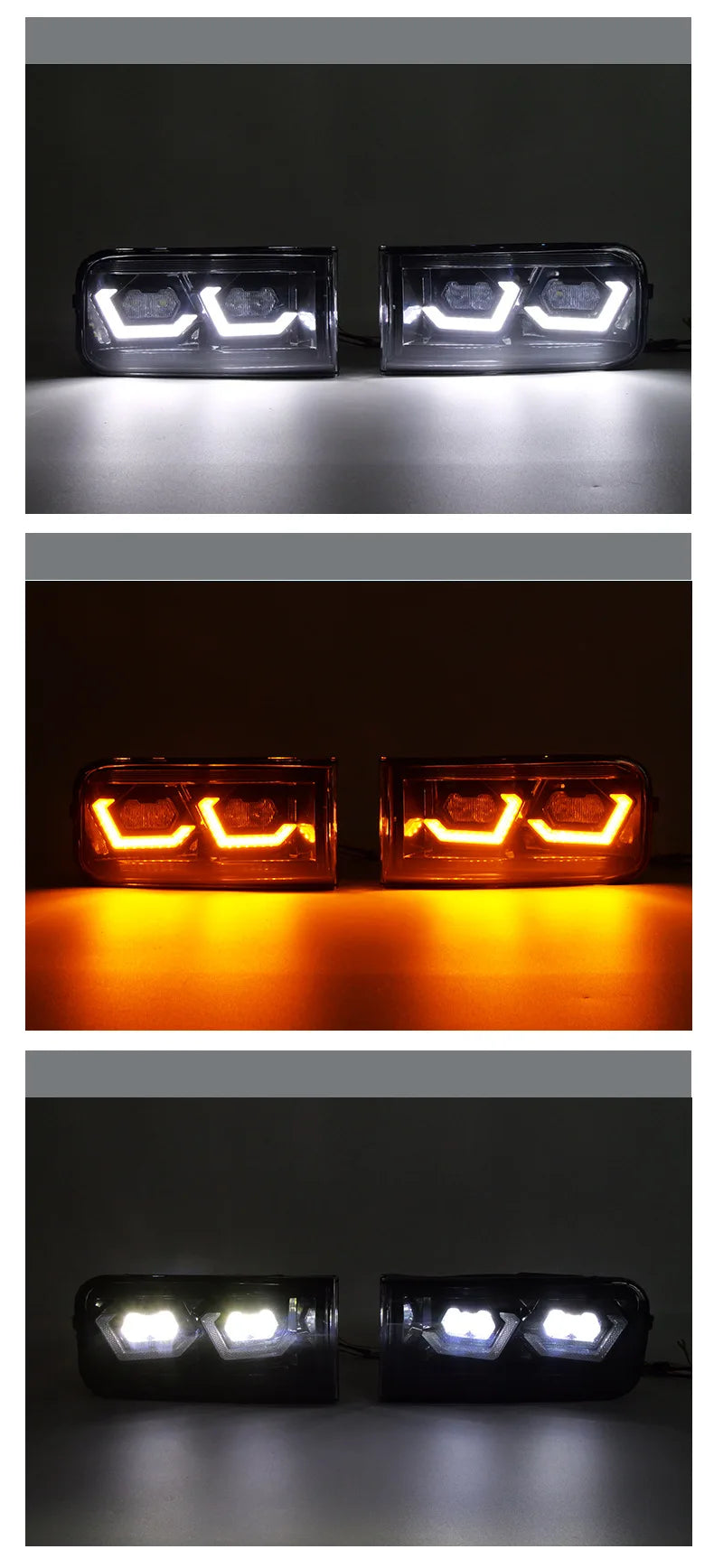 DRL for Toyota Land Cruiser LC200 2008-2011 Car Led Daytime Running Lights Dynamic Turn Signal Modified Front Bumper Fog Lamp