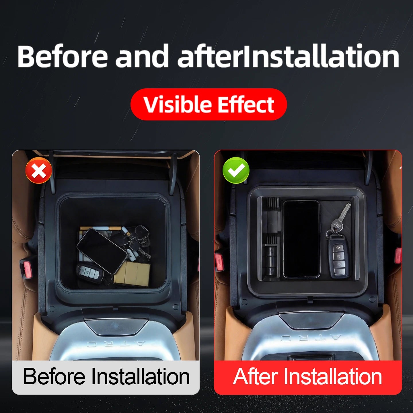 For 2025-2026 Nissan Patrol Armada Y63 Center Console Armrest Storage Box Organizer Tray Non-Refrigerator Version Interior Acces