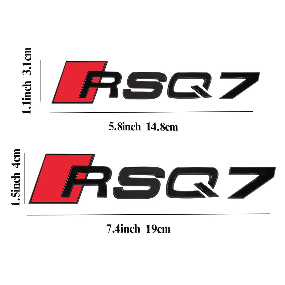 3D ABS Auto Body Rear Trunk Decoration Sticker Car Styling Emblem Decal Refit Accessories For Audi SQ3 SQ5 SQ7 RSQ3 RSQ5 RSQ7 RS
