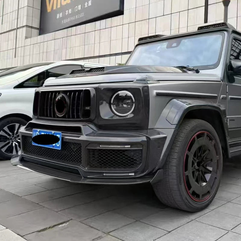 B style dry carbon Fog light cover For Mercedes-Benz W464 G-Class G63 Front Bumper Fog Vent Covers  Car Trim with LED