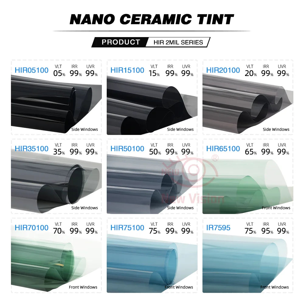 50cmX300cm IR100% Nano Ceramic Film Super Quality High Heat Resistant Car Glass Solar Tint Window Films Protective