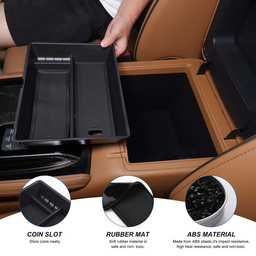 Multipurpose ABS Center Console Armrest Storage Box For Nissan Patrol 2023-2026 Infiniti QX80 2023-2026 Stowing Tray Container