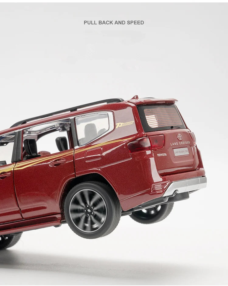 1/32 Toyota Land Cruiser LC300 Prado SUV Alloy Car Model Diecast Metal Toy Off-road Vehicles Car Model Sound and Light Kids Gift