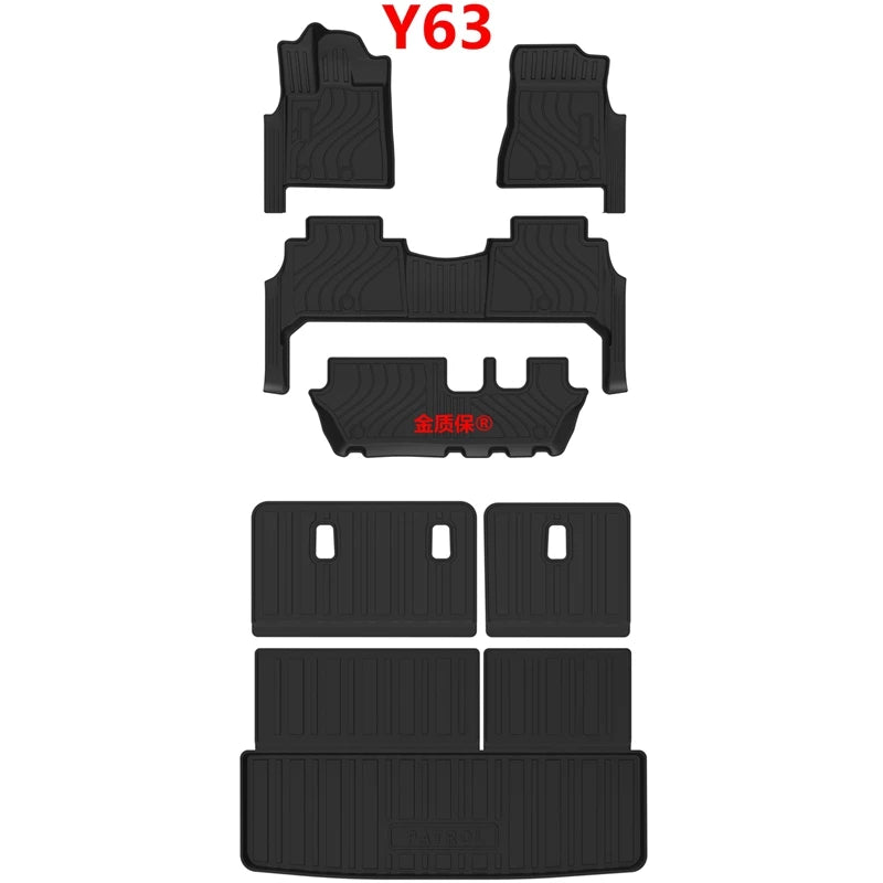 Use for 2025 new Nissan Patrol Y63 armada car carpet All-Weather mat Fit For Nissan Patrol Y63 custom waterproof floor mat Y63