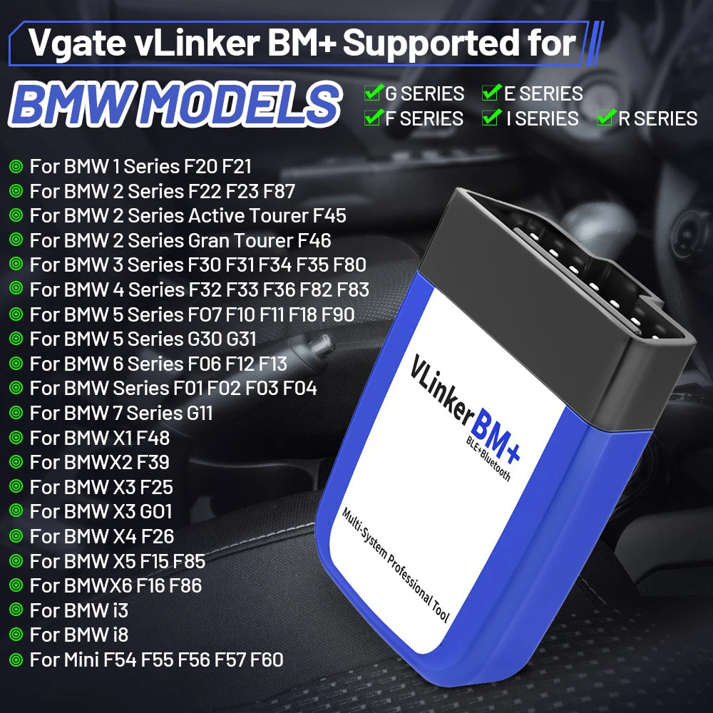 Vgate VLinker BM+ BM For BMW Scanner ELM327 BT4.0 OBD 2 Wifi OBD2 Car Diagnostic Tool ELM 327 Auto ODB2 For BMW Bimmercode