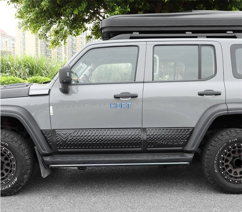 Fit For GWM Tank 300 2021 + Car Style Door Side Skirt Edge Kick Plate Anti Scratch Guard Body Trim Protector Decoration Accessor