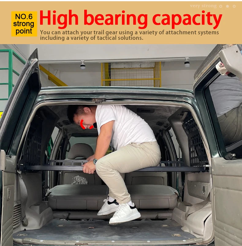 For Nissan Patrol Y61 1997-2016 5dr Accessories Storage Panel Rear Trunk Debris Rack Car-Styling MOLLE Storage Panel Organizer
