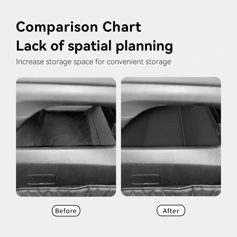 For Nissan Patrol Y63 Armada 2026 2025 Center Console Lower Storage Box TPE Anti Slip Organizer Tray Car Interior Accessories