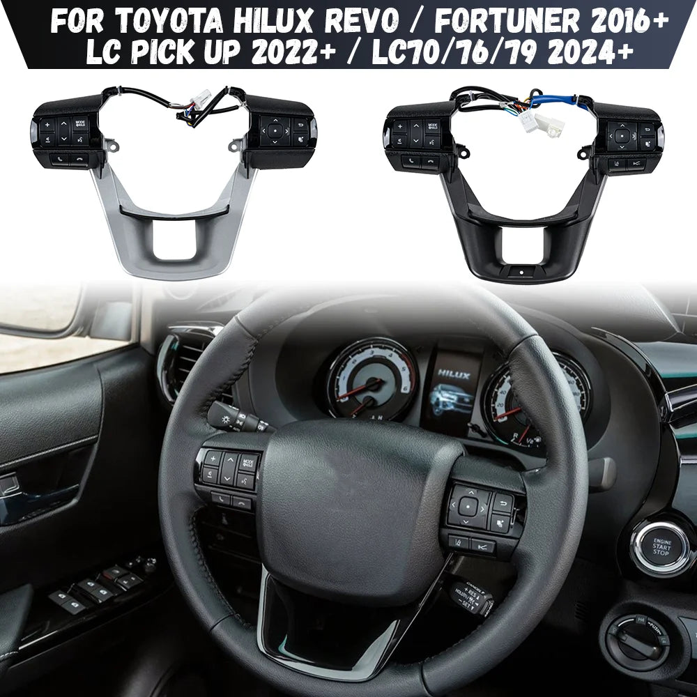 Multifunction Steering Wheel Button Switches For Toyota Hilux Revo 2016+ / Fortuner 2016+ LC PICK UP 2022+ / LC70/76/79 2024+