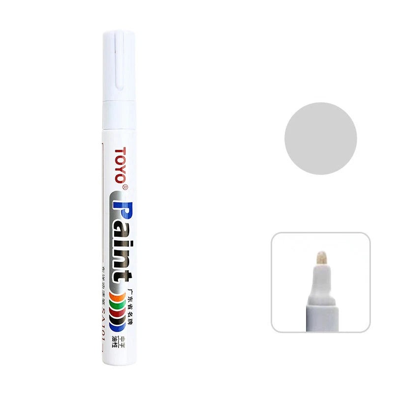 White Waterproof Cars Wheel Tire Oily Mark Pen Auto Rubber Tyre Paint Pen Cd Metal Permanent Paint Marker Graffiti Touch Up