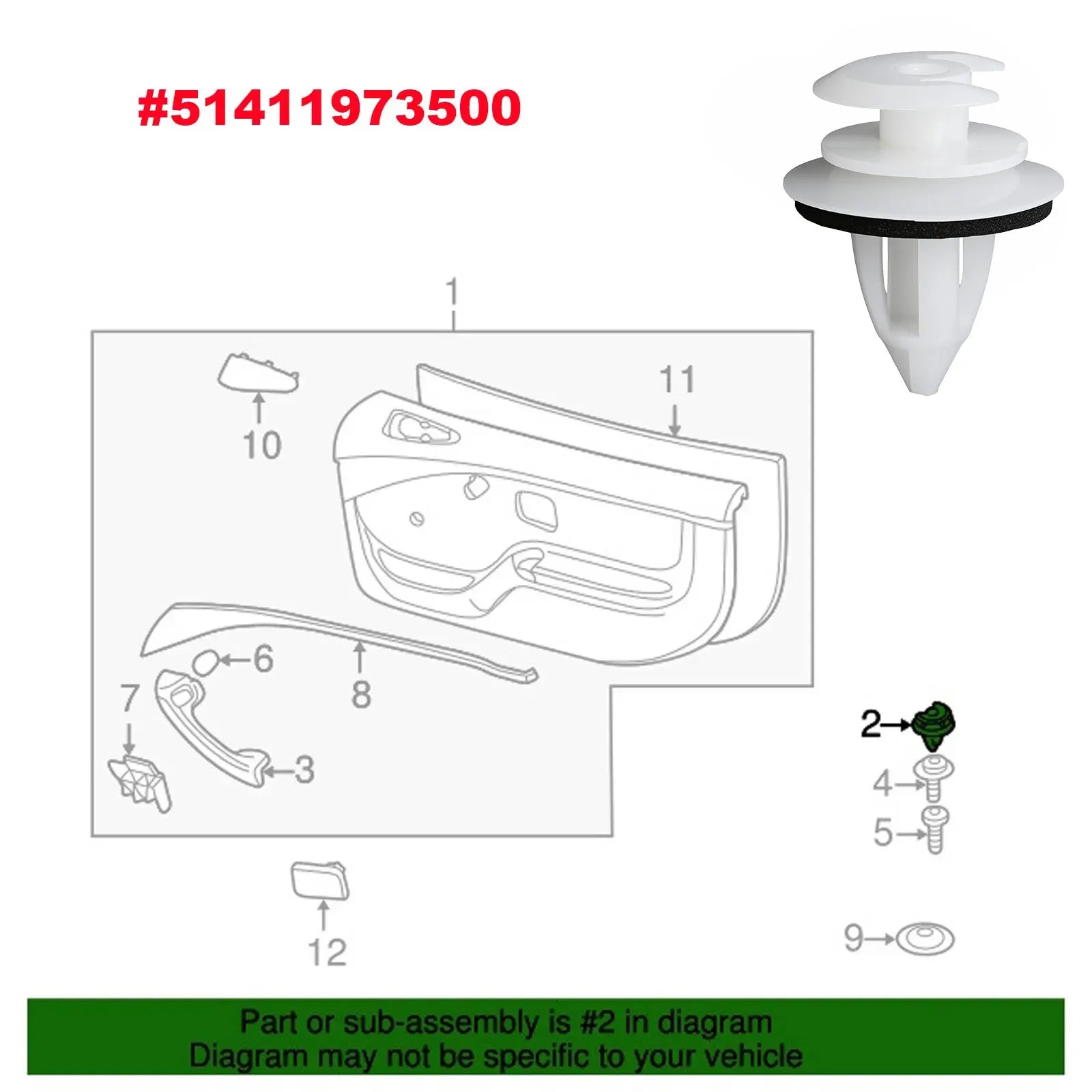 Interior Plastic Trim Clips Door Card Panel Fascia Lining Dashboard 51411973500 For BMW 3/5/7 E36 E34 E46 E38 E39 X5 M3 M5 Z3