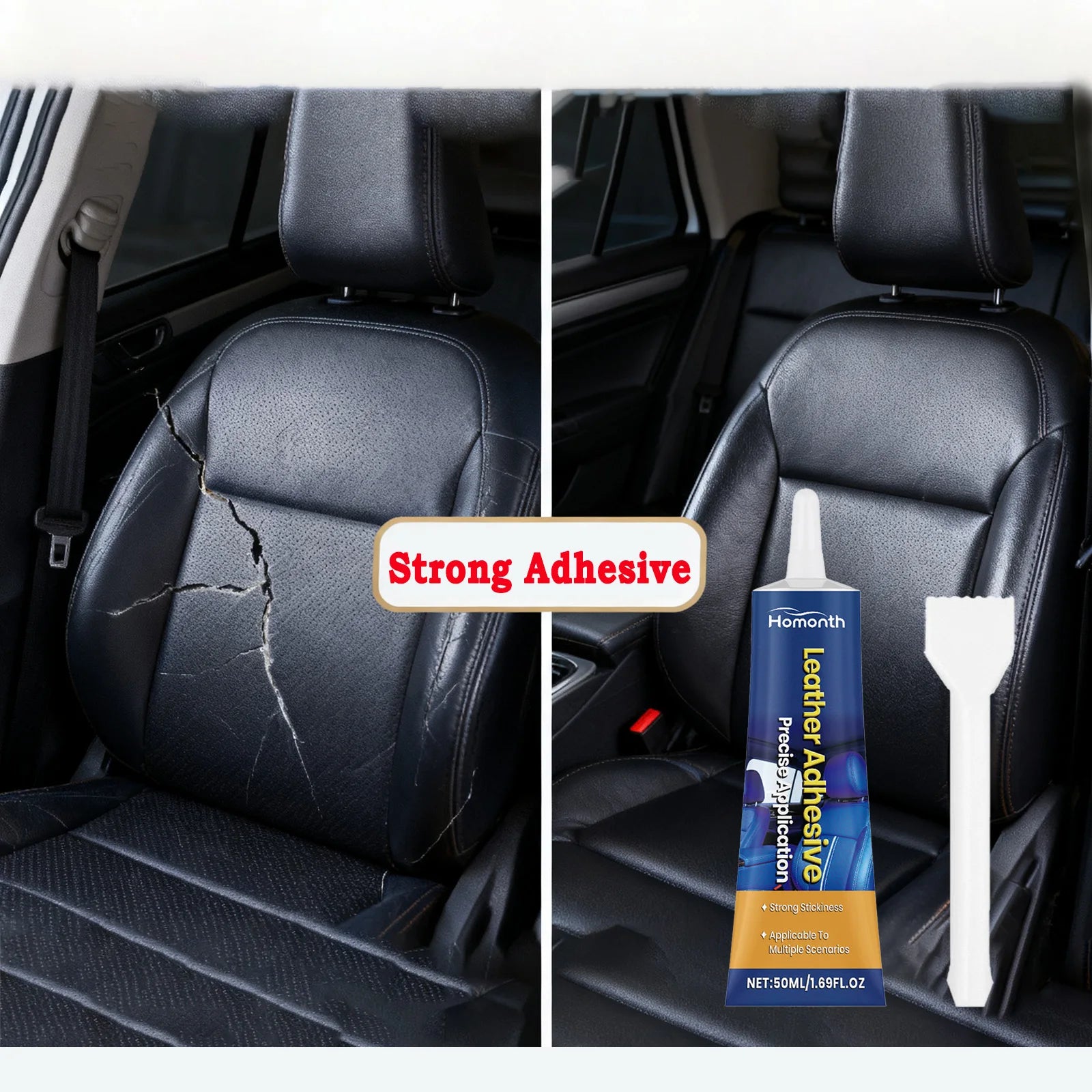 Car Interior Leather Repair Glue Adhesive Strong for Automotive Seats Steering Wheel Sofa & Furniture Quick Dry Flexible Bond