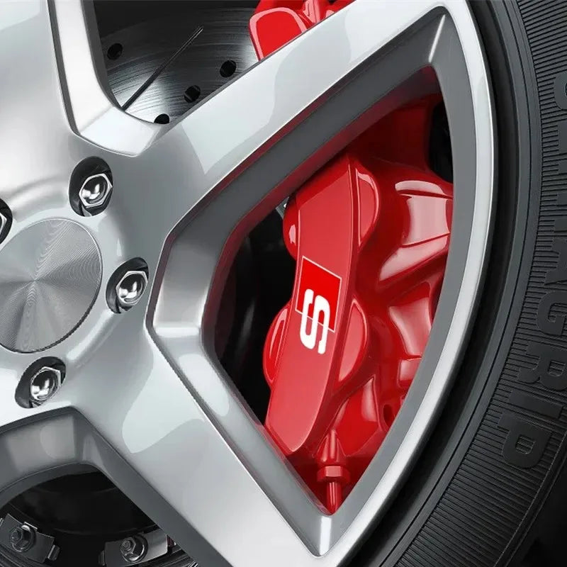 6pcs/set Heat Resistance Caliper Decals Wheel Decor Vinyl Sticker For Audi Sline TT RS A4 B7 B8 B9 A3 8P 8V 8L A5 A6 A1 A7 A8 C6