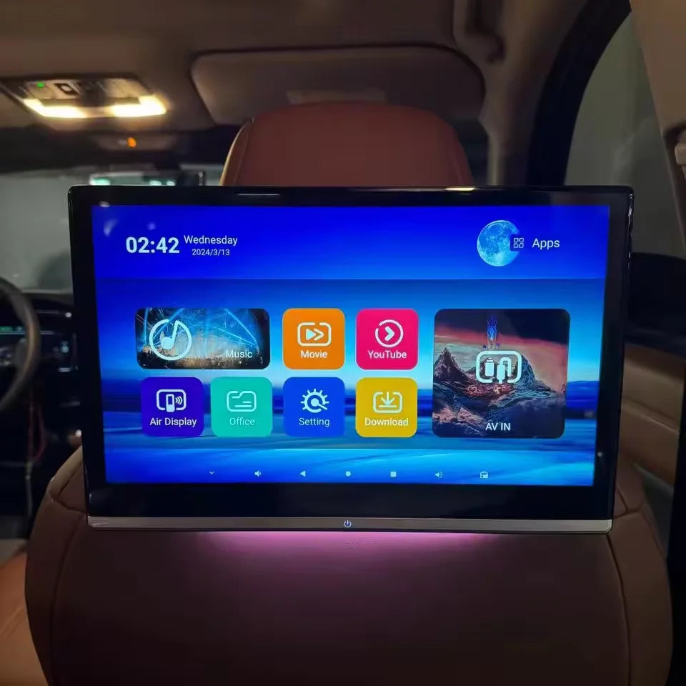Car TV 13.3 Inch 4GB+64GB 8-core HD 4K Screens Android 12.0 Headrest Monitor For Kia Rear Seat Entertainment System