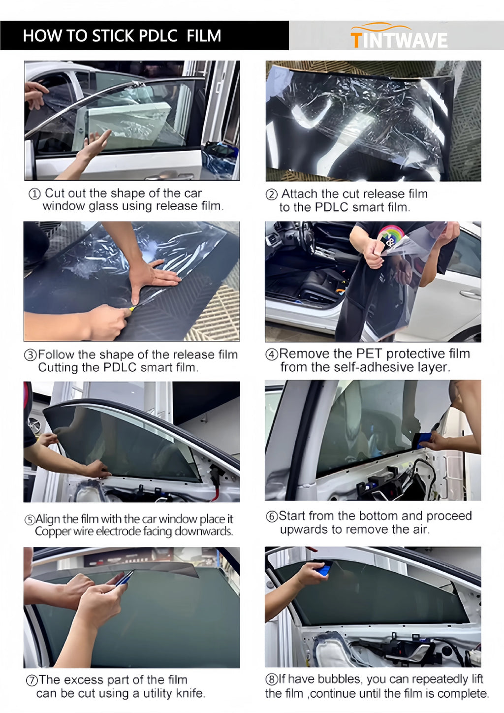 TINTWAVE Switchable Smart Tint Auto Window Dimming Film Heat UV Block Car Tint