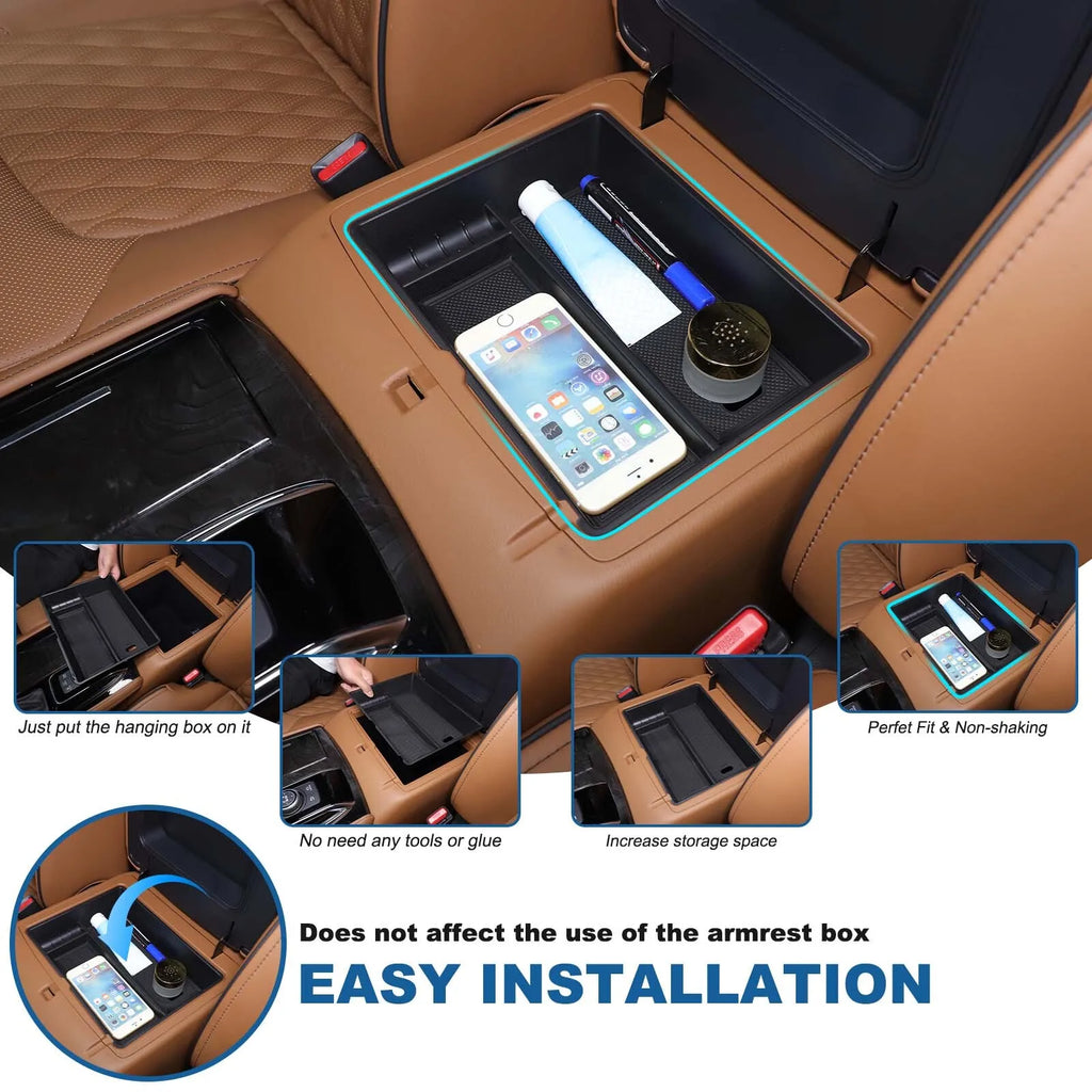 Multipurpose ABS Center Console Armrest Storage Box For Nissan Patrol 2023-2026 Infiniti QX80 2023-2026 Stowing Tray Container