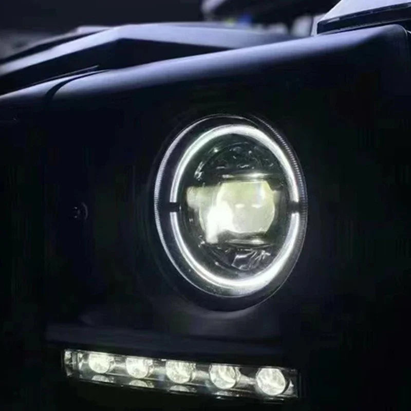 For Mercedes-Benz G-Class W463 G500, G63, G350, G65, G55 Modified With Geometric Headlights, Blackened Old Model Upgraded To New