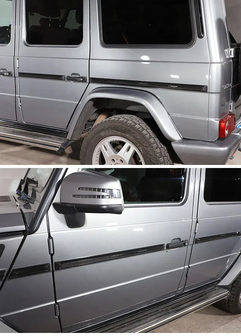 10pcs Acrylic Side Body Moulding Cover Trim Accent For Benz AMG W463 G63 G65 G500 Sticker Accessories Car Styling