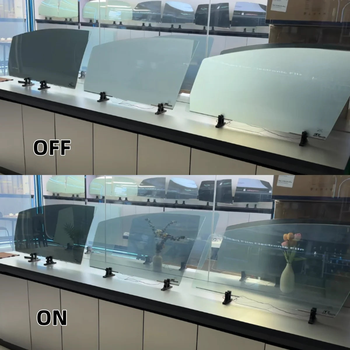 Black PDLC Film For Electric Car Windows 0.45mm With Silicone Glue - Privacy Smart Film Switchable Smart Glass Film