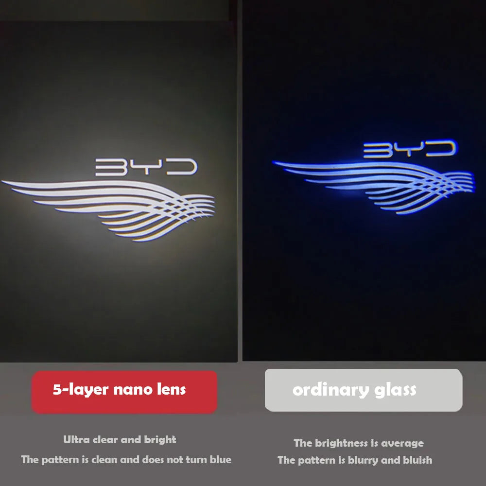 For BYD Sealion 07 EV 2024 2025 Car Welcome Light Door Projection Atmosphere Light Interior Modification Accessories