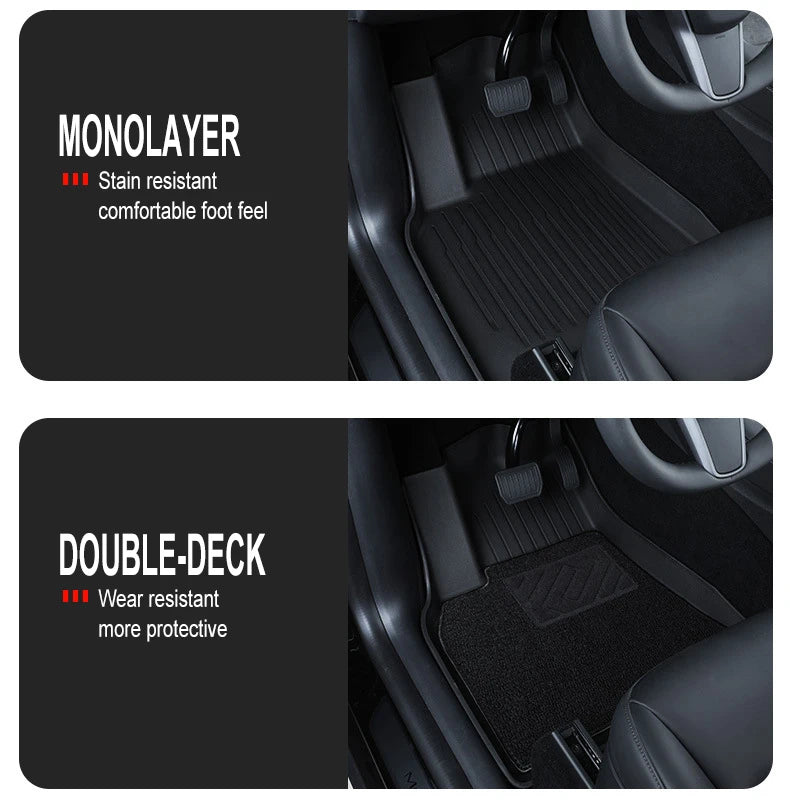 For Tesla New Model Y Juniper Premium/Performance 2025+ TPE Floor Mats Luggage Mat Wear-resistant Foot Pads ModelY Trunk Mats