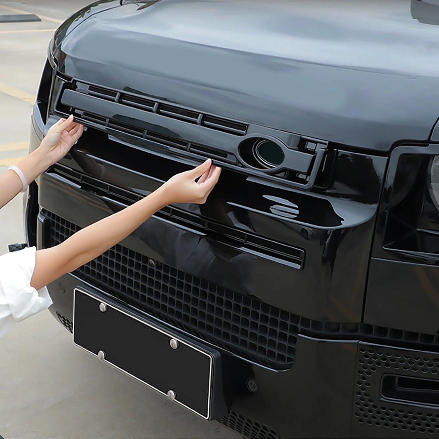 9-piece For Land Rover Defender 90 110 130 Water Tank Cover Racing Grid Protective Net Condenser lossless installation Accessory