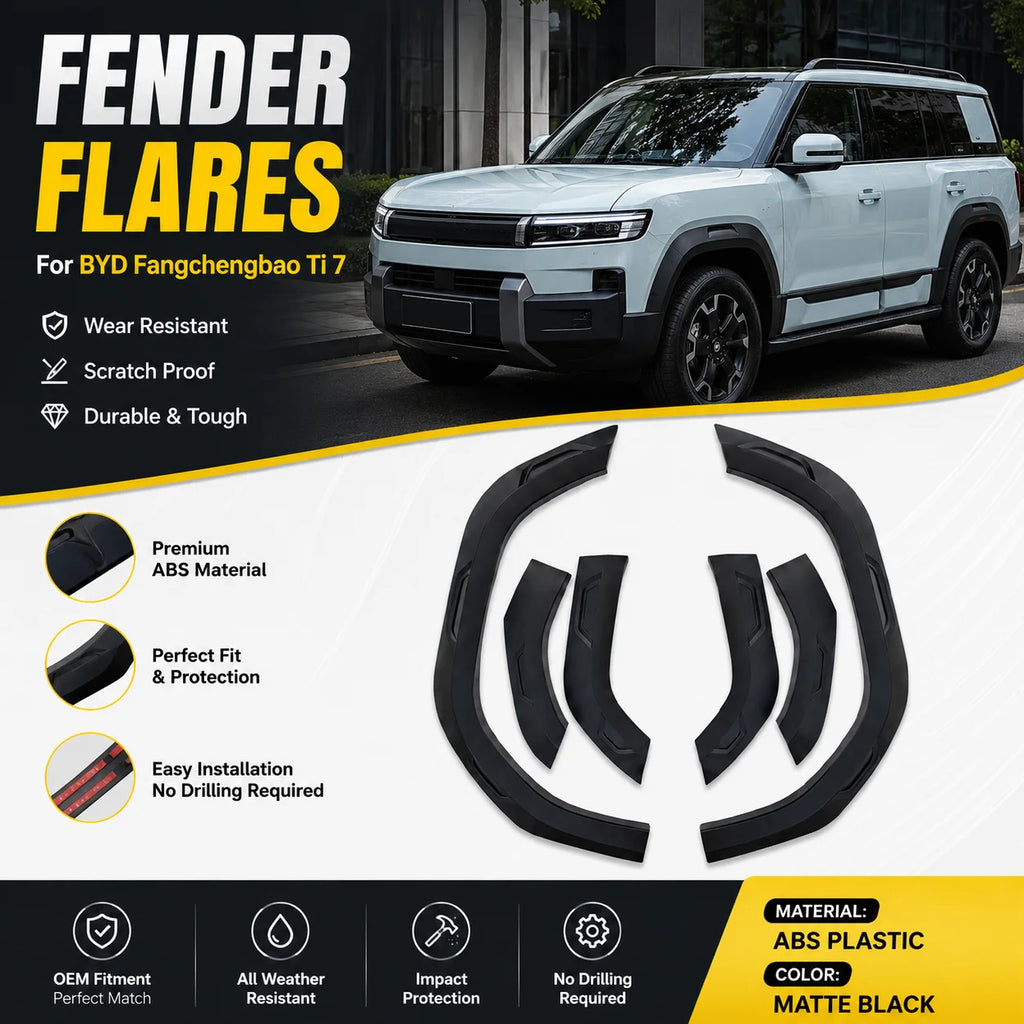 Fender Flares for BYD Fangchengbao Ti7 Wheel Arch Trim Wear Resistant Scratch Proof Wide Body Kit Guard high quality Accessories