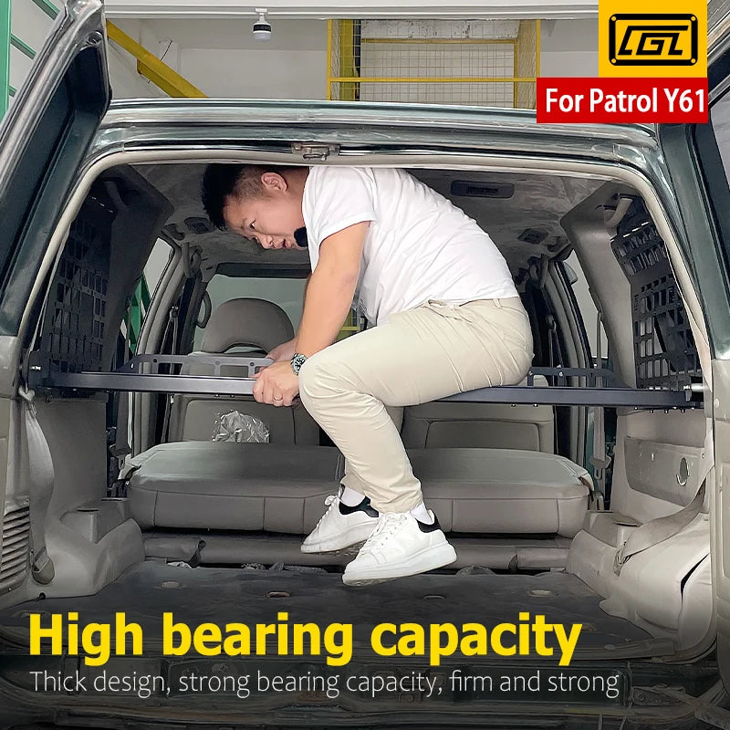 For Nissan Patrol Y61 1997-2016 5dr Accessories Storage Panel Rear Trunk Debris Rack Car-Styling MOLLE Storage Panel Organizer