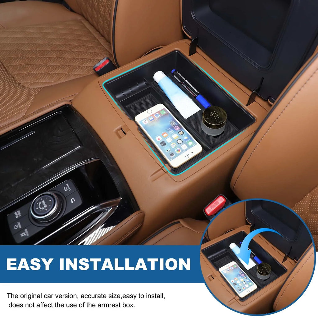 Multipurpose ABS Center Console Armrest Storage Box For Nissan Patrol 2023-2026 Infiniti QX80 2023-2026 Stowing Tray Container