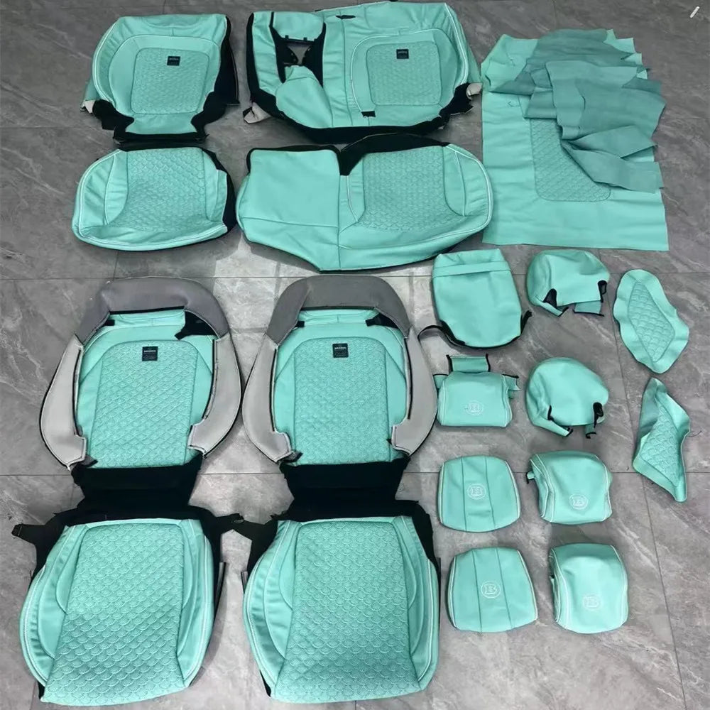 Luxury G-Wagon Full Set Leather Seat Cover Interior Wrapping Kit for  G Class W463 W464 W465 Custom Car Accessories