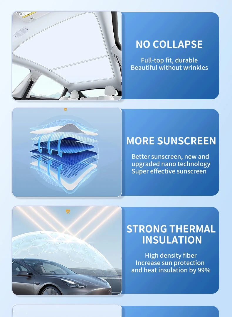 For Porsche Taycan 2019-2025 Car Ice Crystal Sunroof Sunshade Skylight Roof Heat Insulation Shading Interior Auto Accessory