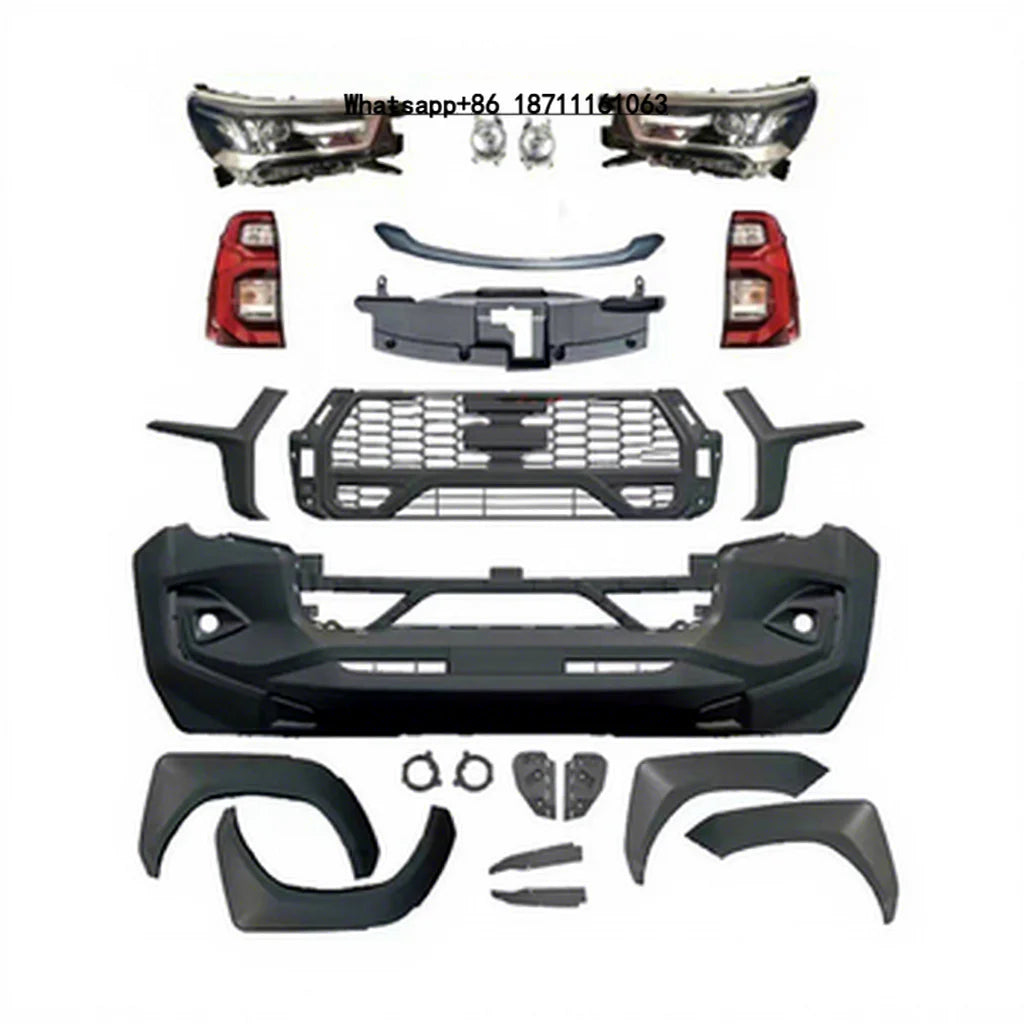 China 4x4 Facelift Conversion Kits for Hilux Revo 2015-2022 Upgrade to GR Sport 2023 2024 Body Kit Bumper Lights
