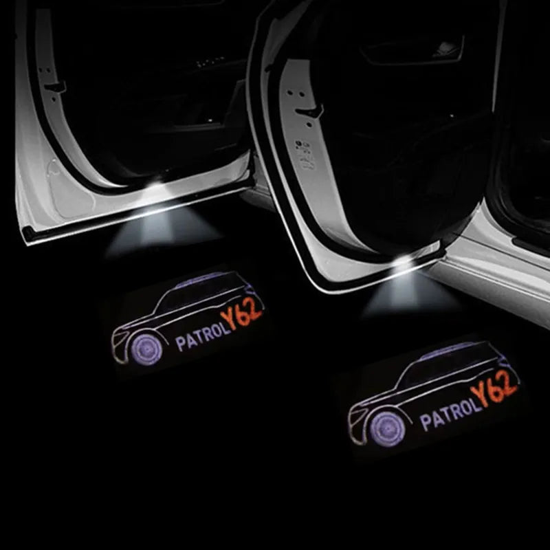 2PCS LED Door Projector Shadow Ghost Light HD Lamps For Patrol Y62 2013-2021 Auto Accessories
