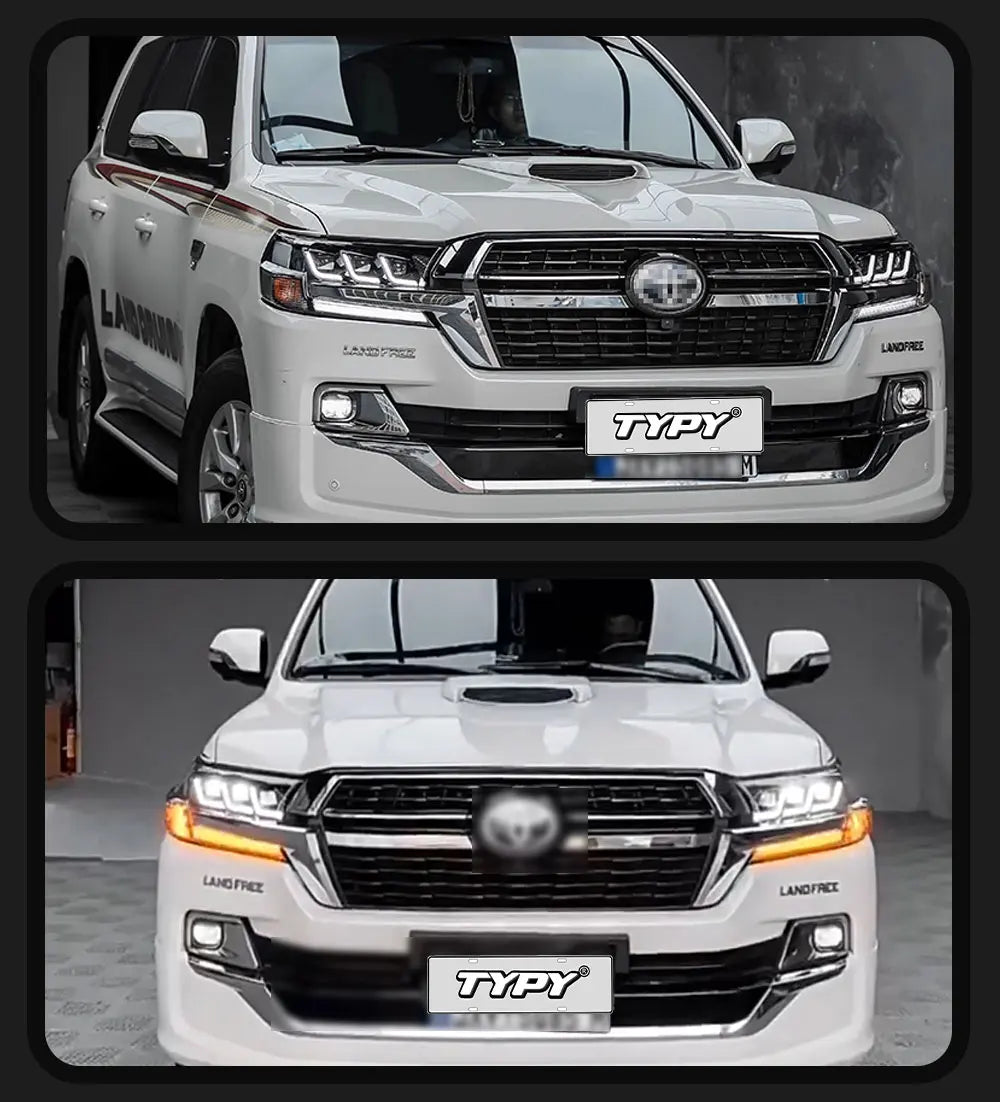Car For Toyota Land Cruiser Headlight 2016-2021 Upgrade Modified to New DRL Dynamic Turn Signal LED Headlight Auto Accessories