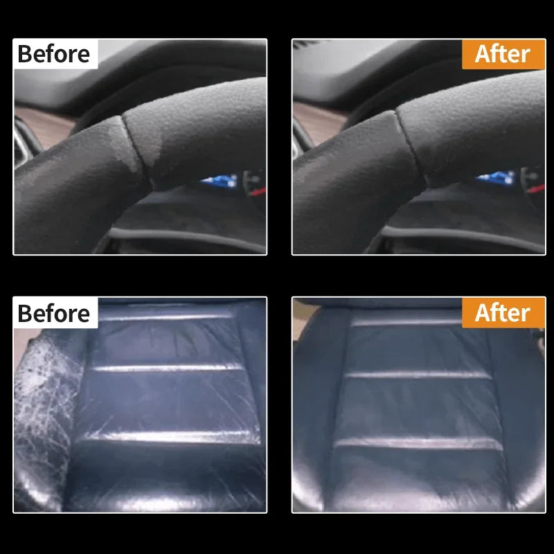 Imitation Leather Repair Paste for Steering Wheels and Car Seats - Restore Faded Imitation Leather, Repair Tears and Scratches.