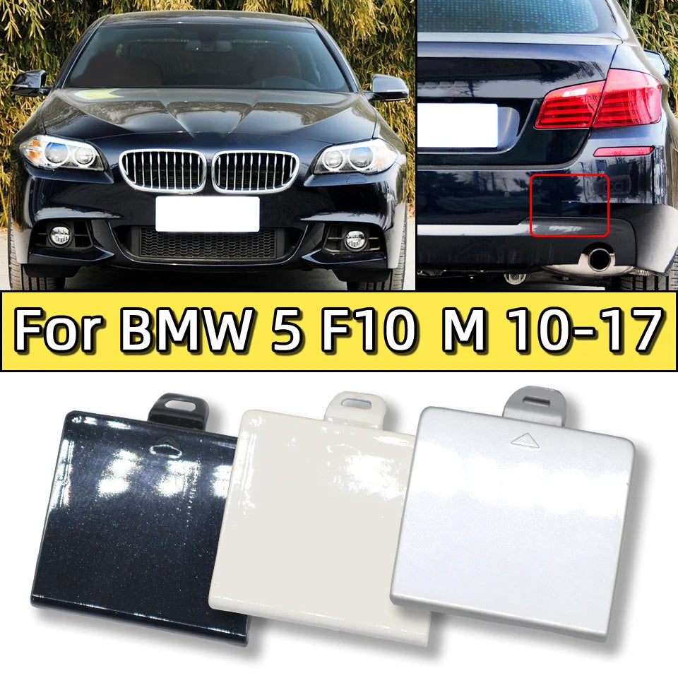 Car Rear Bumper Tow Hauling Hook Cover Cap For BMW 5 Series 2010-2017 F10 F11 LCI M-SPORT #51128048592 M5 518d 520d 528iX 535dX