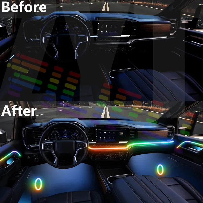 For BMW 5 Ser  G30 G31 G38 2017-2023 Car LED Ambient Lamps Colorful Atmosphere Lights AutoInterior Neon Strip 64 RGB Lighting