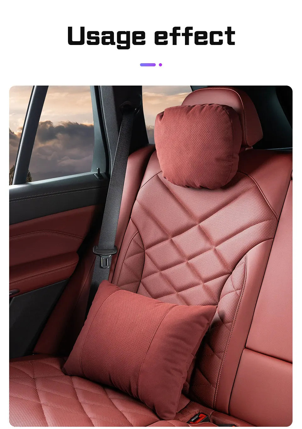 Suede Car Neck Pillow Headrest/Lumbar Support For BAIC JISHI polestone 01 Rox 01 Breathable Cotton Waist Cushion Accessories