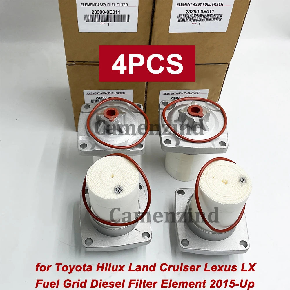 4Pcs Fuel Filter OEM 23390-0E010 23390-0E011 233900E010 for Hilux Land Cruiser Lexus LX Fuel Grid Diesel Filter Element 2015-UP