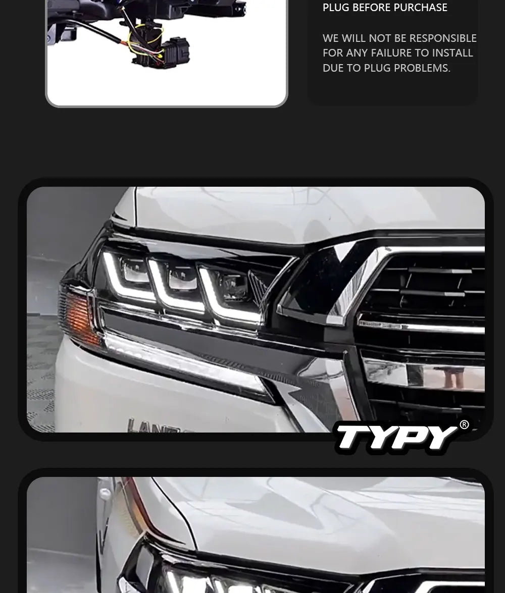 Car For Toyota Land Cruiser Headlight 2016-2021 Upgrade Modified to New DRL Dynamic Turn Signal LED Headlight Auto Accessories