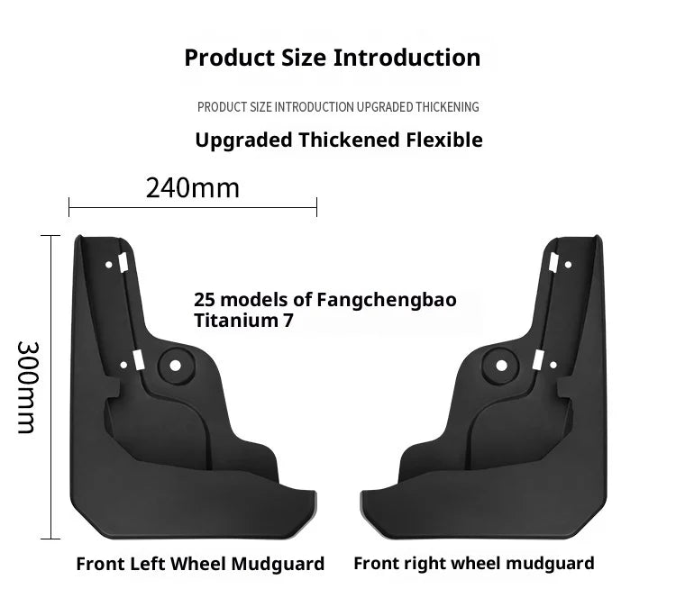 For BYD Equation Leopard Titanium Fangchengbao Tai 7 2025 Car Tire Fender Splash Guard Front and Rear Wheel Fender Auto Parts