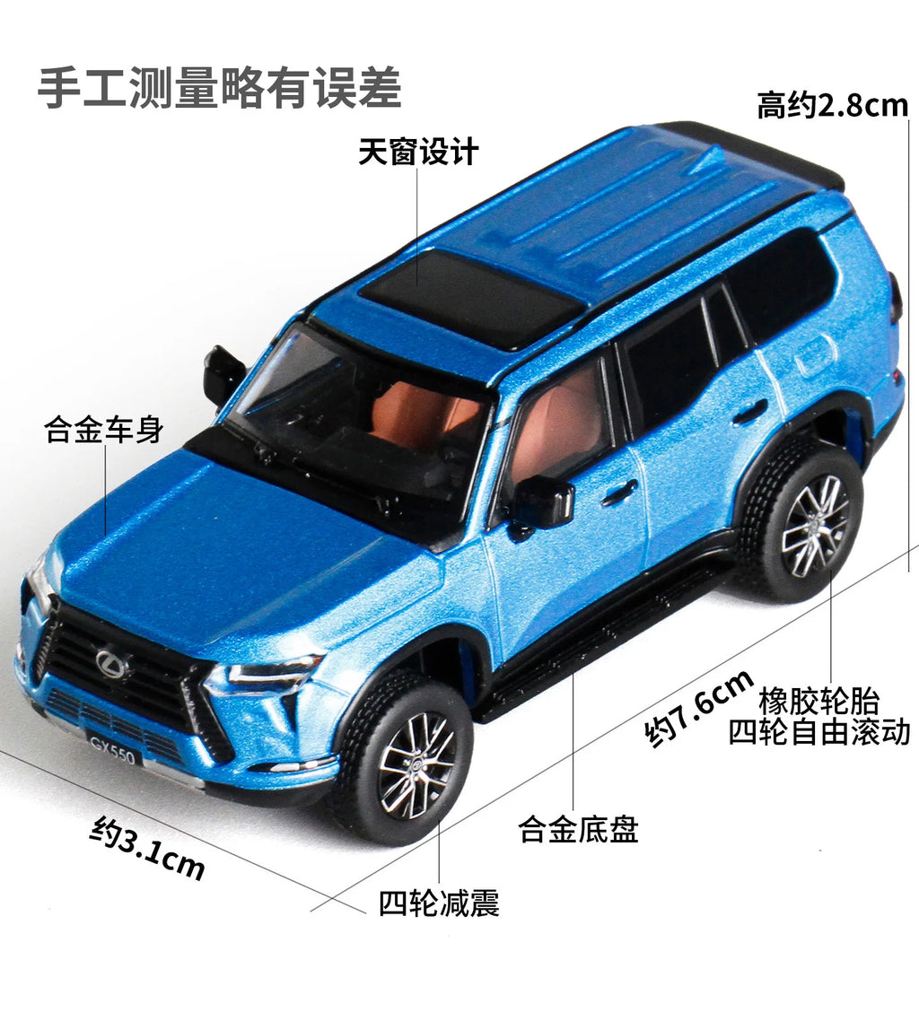 1:64 Lexus GX550 Off-road SUV Alloy Diecast Car Model Static Mini Metal Vehicle Replica Collectible Toy For Car Fans Desk Decor