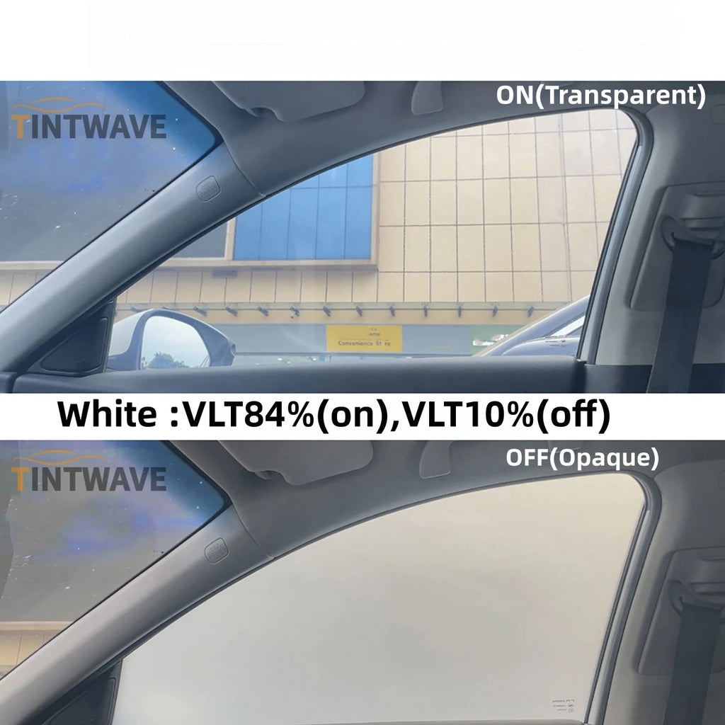 TINTWAVE 2PCS Light Black VLT20 Electric Window Tint PDLC Film 12V Remote Dimming Switchable Kit