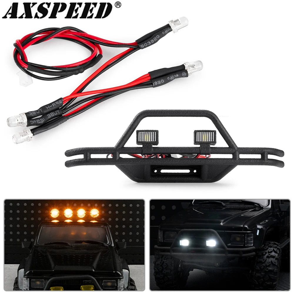 AXSPEED RC Car Roof Light Front Bumper Lights for 1/18 HPI Venture HILUX Upgrade Accessories