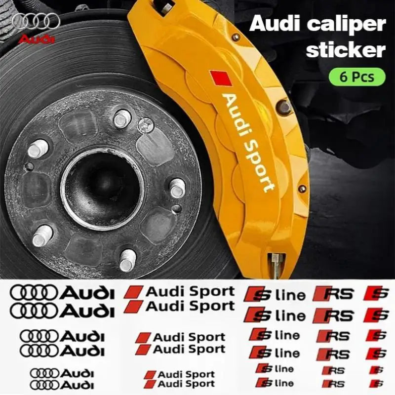 Car Brake Caliper Sticker Heat Resistant Decals Auto Accessories For Quattro For Audi S Line A1 A3 A4 A6 A7 Q3 Q5 Q7 RS3 RS4 RS5